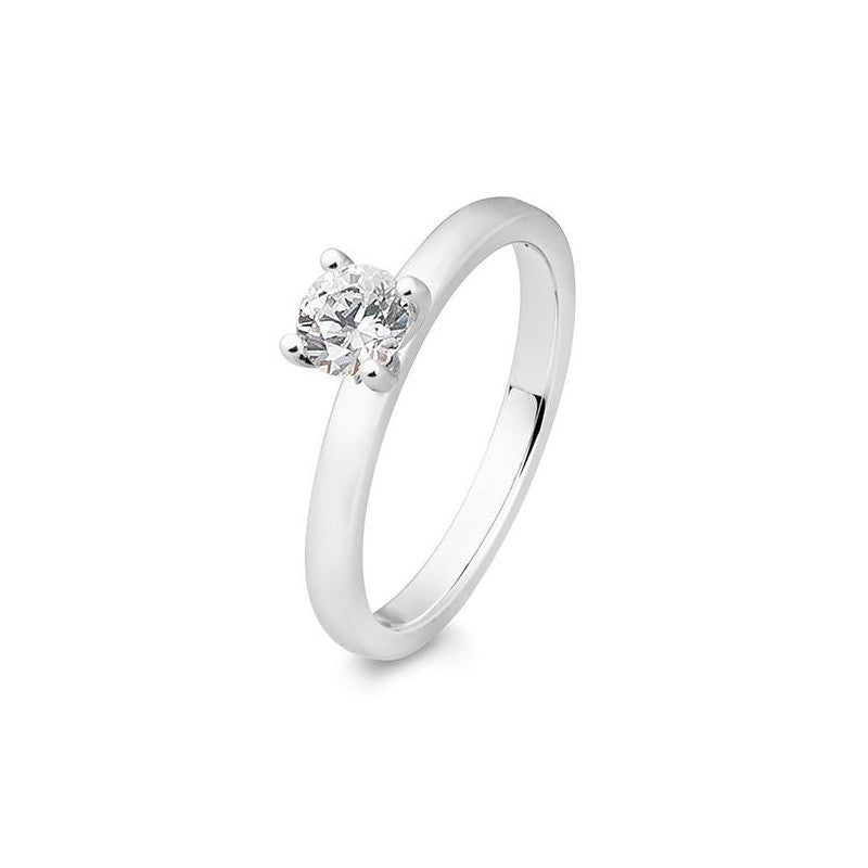 Verlobungsring 4er Krappe mit Brillant in Gold oder Platin