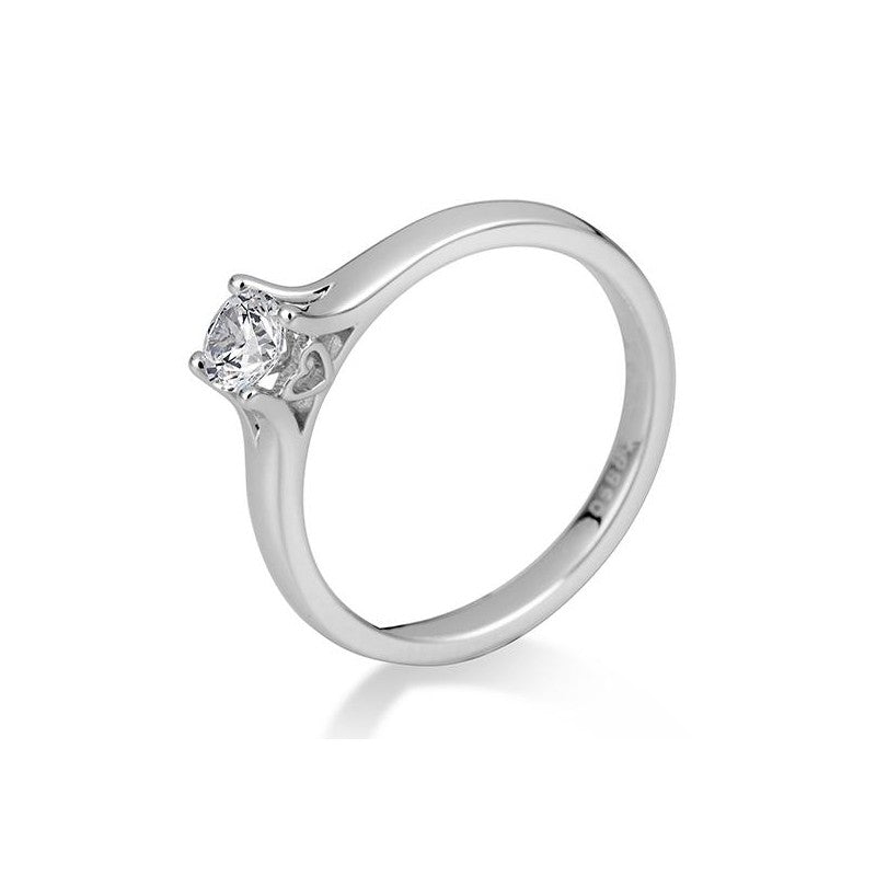 Verlobungsring Herz 4er Krappe mit Brillant in Gold oder Platin