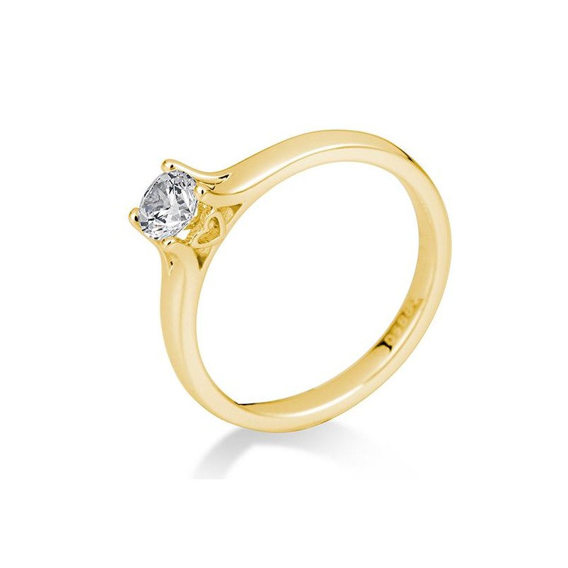 Verlobungsring Herz 4er Krappe mit Brillant in Gold oder Platin