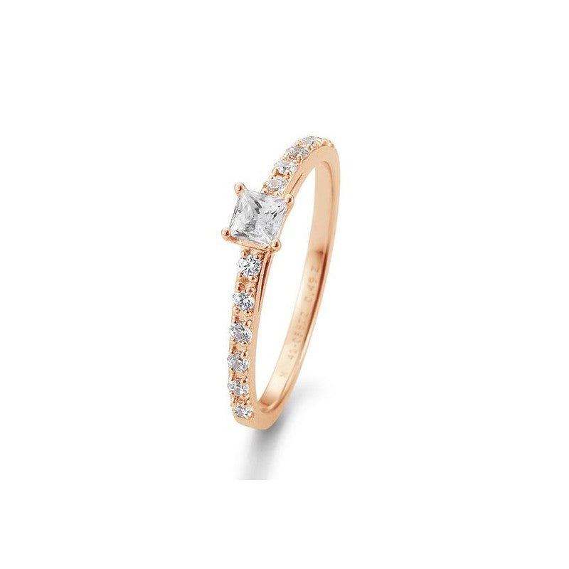 Verlobungsring Princess Cut mit Brillant in Gold oder Platin