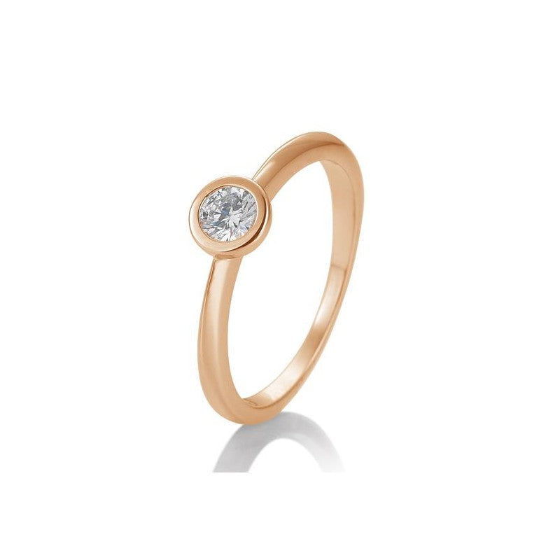 Verlobungsring Zarge mit Brillant in Gold oder Platin