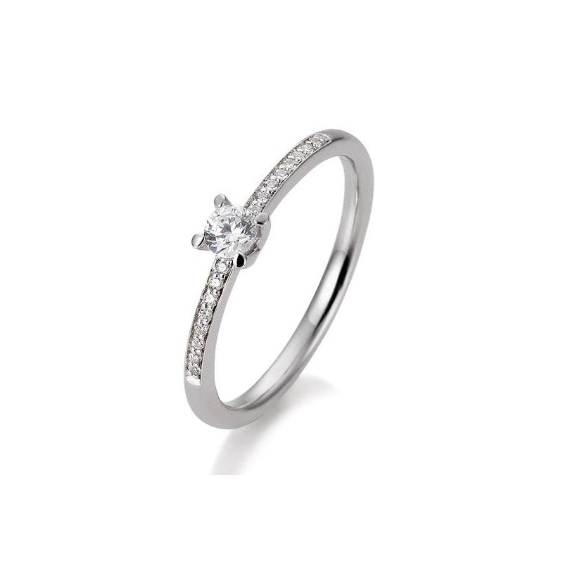 Verlobungsring 4er Krappe mit Brillanten in Gold oder Platin