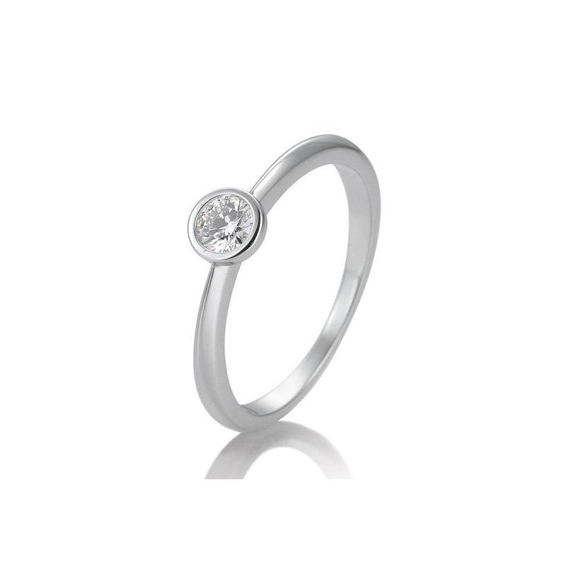 Verlobungsring Zarge mit Brillant in Gold oder Platin