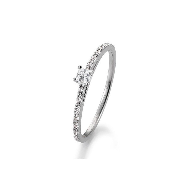 Verlobungsring Princess Cut mit Brillant in Gold oder Platin