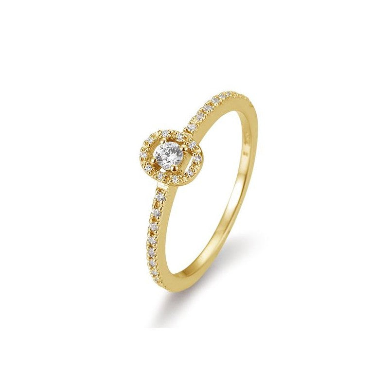 Verlobungsring Fantasy Pavé oval mit Brillanten in Gold oder Platin