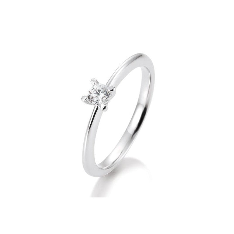 Verlobungsring 4er Krappe mit Brillant in Gold oder Platin