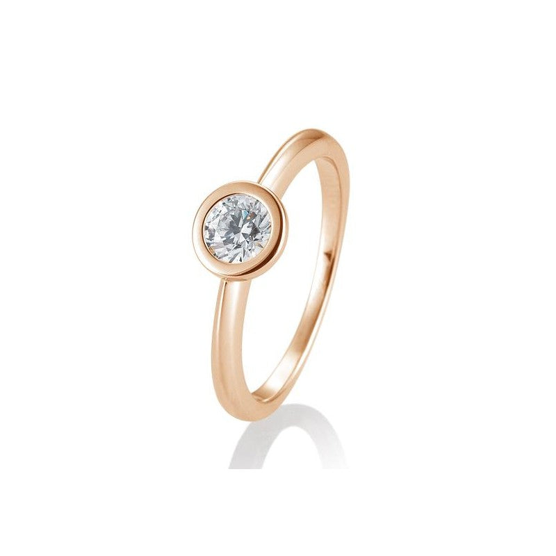 Verlobungsring Zarge mit Brillant in Gold oder Platin