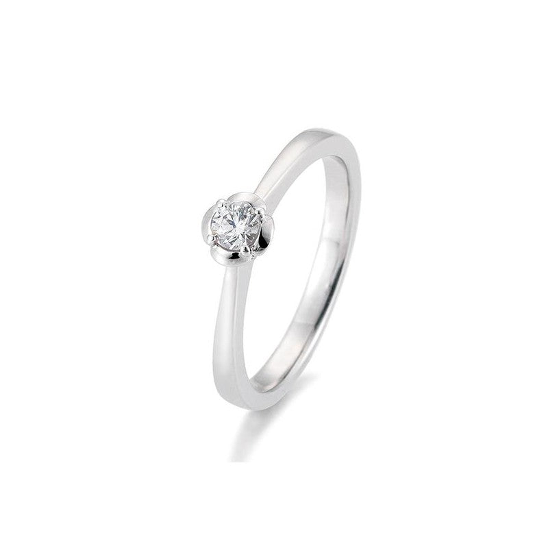 Verlobungsring Rose mit Brillant in Gold oder Platin