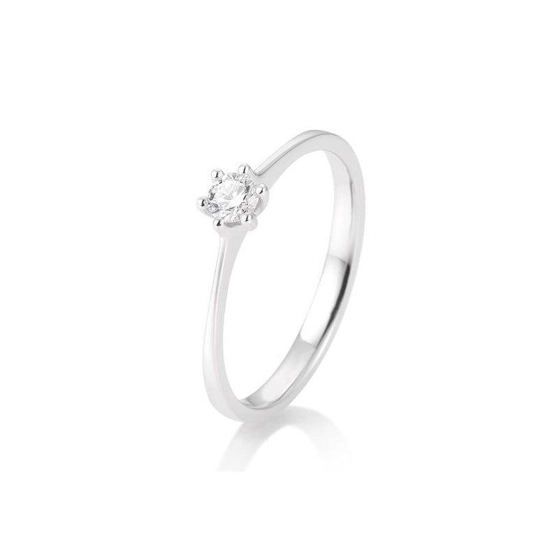 Verlobungsring 6er Krappe mit Brillant in Gold oder Platin