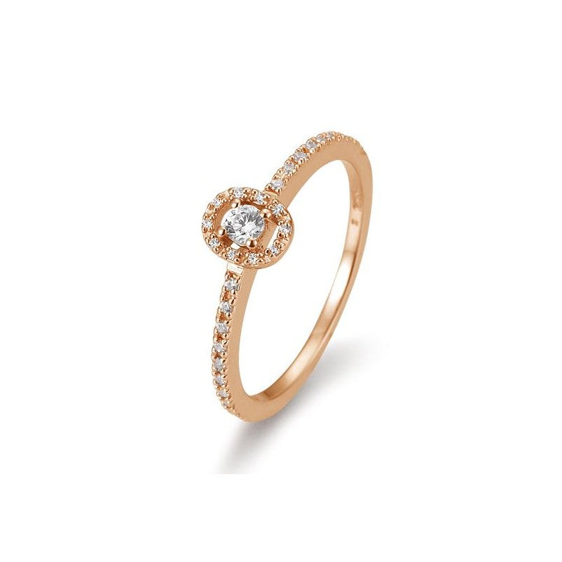 Verlobungsring Fantasy Pavé oval mit Brillanten in Gold oder Platin