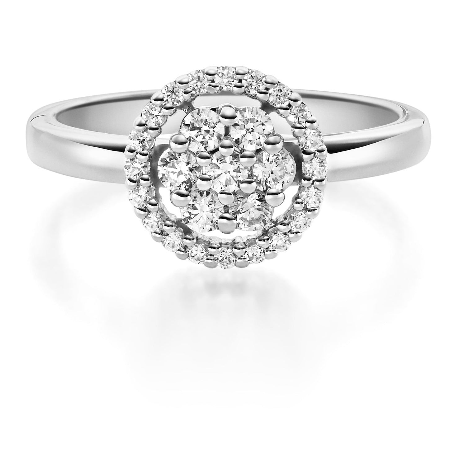 Antragsring Verlobungsring in 750er Gold mit Brillanten