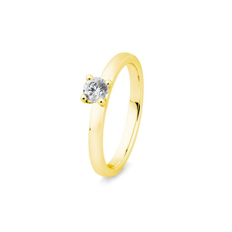 Verlobungsring 4er Krappe mit Brillant in Gold oder Platin