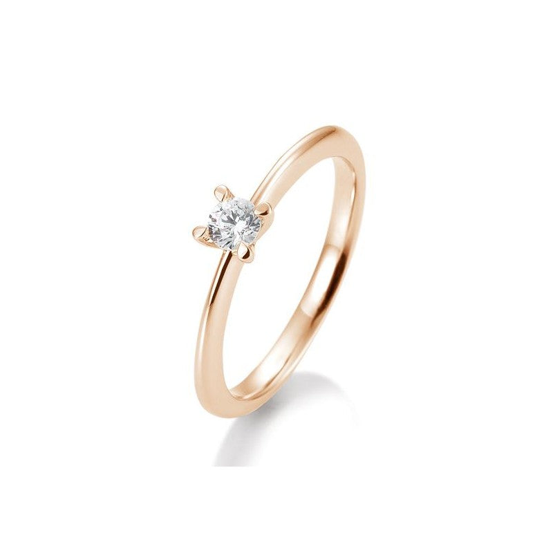 Verlobungsring 4er Krappe mit Brillant in Gold oder Platin
