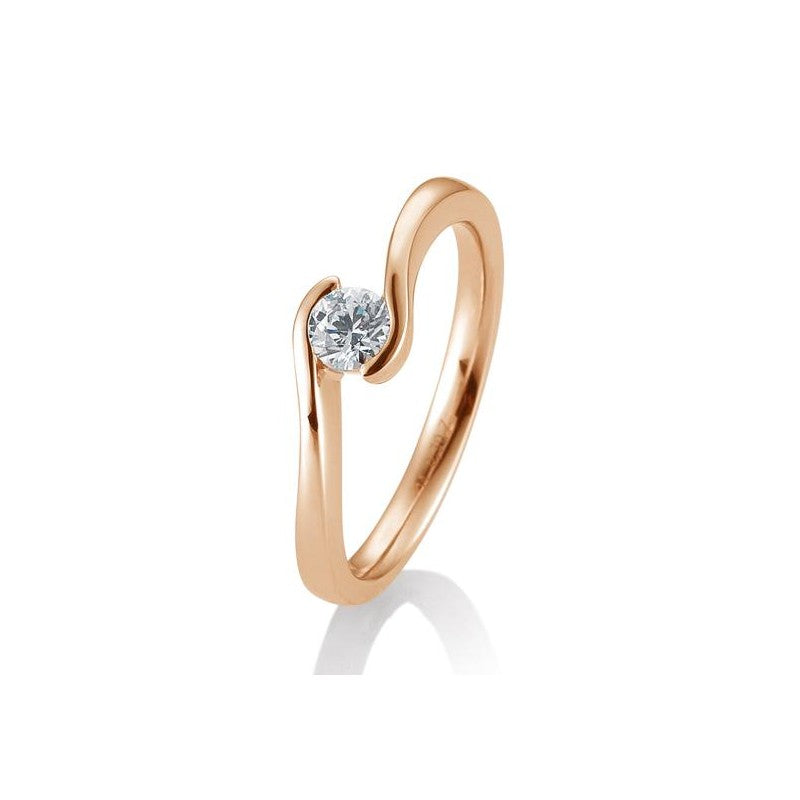 Verlobungsring Schwung mit Brillant in Gold oder Platin