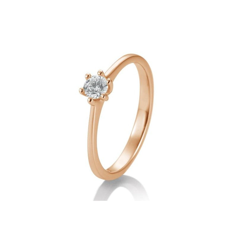 Verlobungsring 6er Krappe mit Brillant in Gold oder Platin