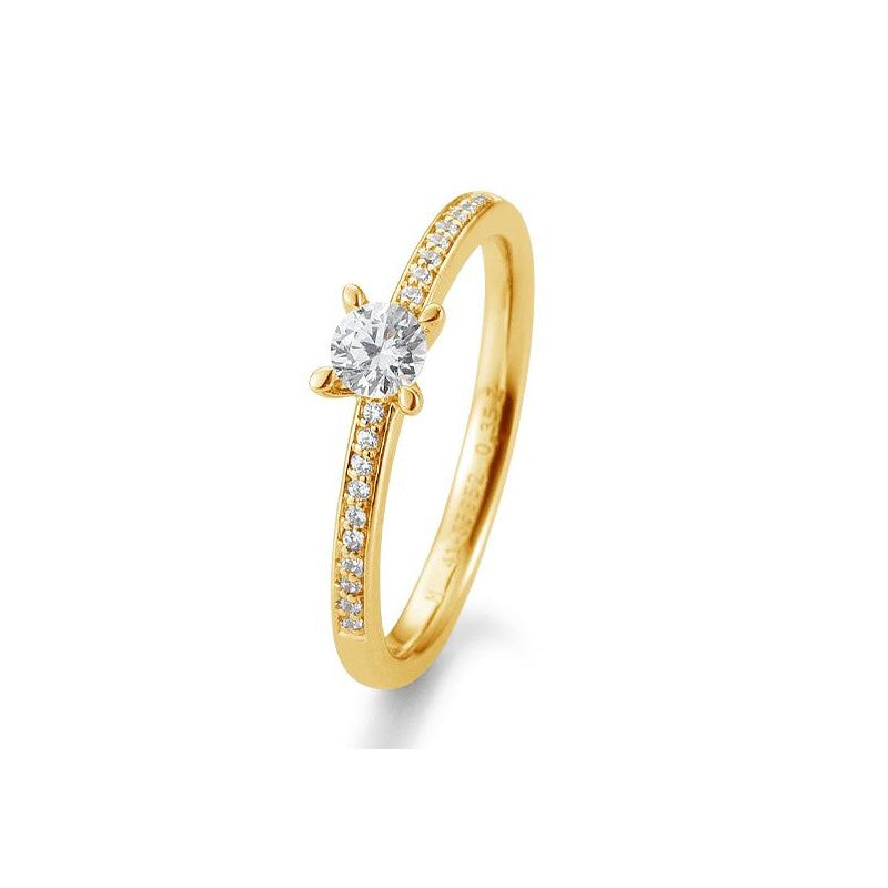 Verlobungsring 4er Krappe mit Brillanten in Gold oder Platin