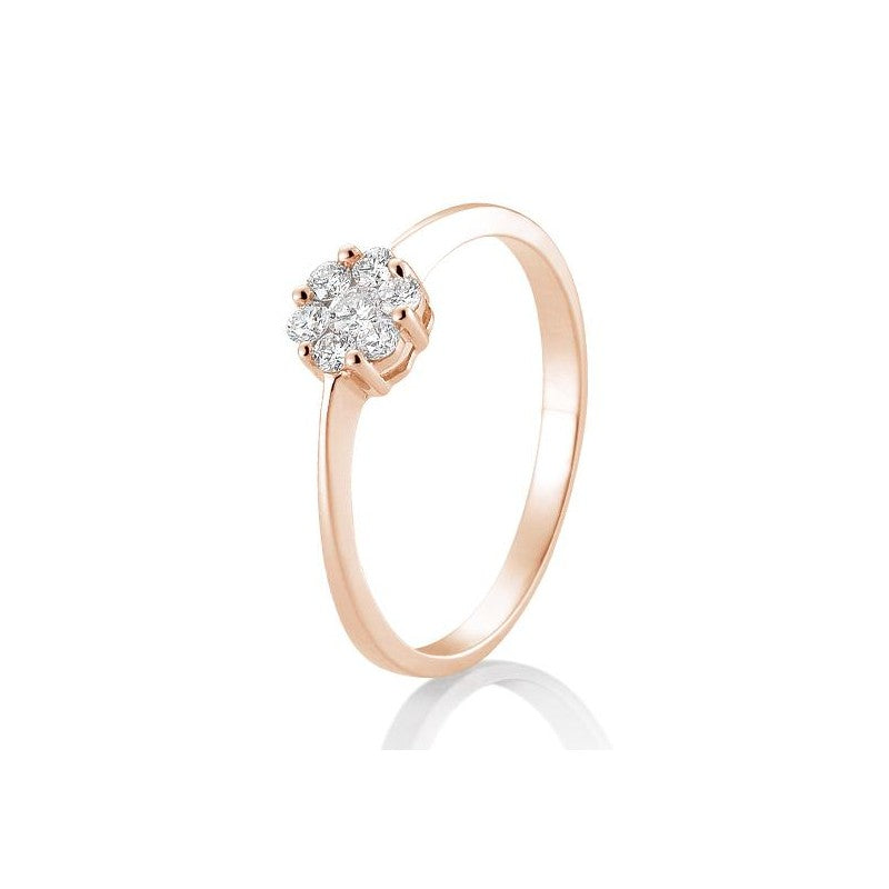 Verlobungsring Flower mit Brillanten in Gold oder Platin
