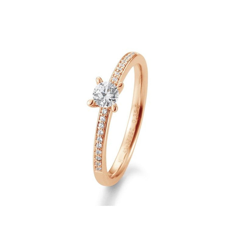 Verlobungsring 4er Krappe mit Brillanten in Gold oder Platin
