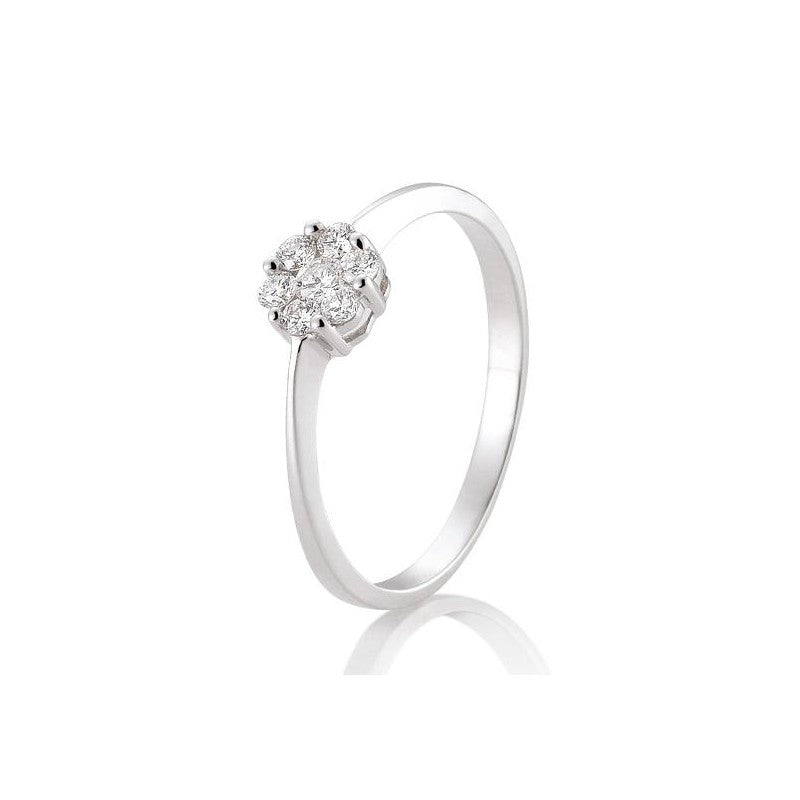 Verlobungsring Flower mit Brillanten in Gold oder Platin