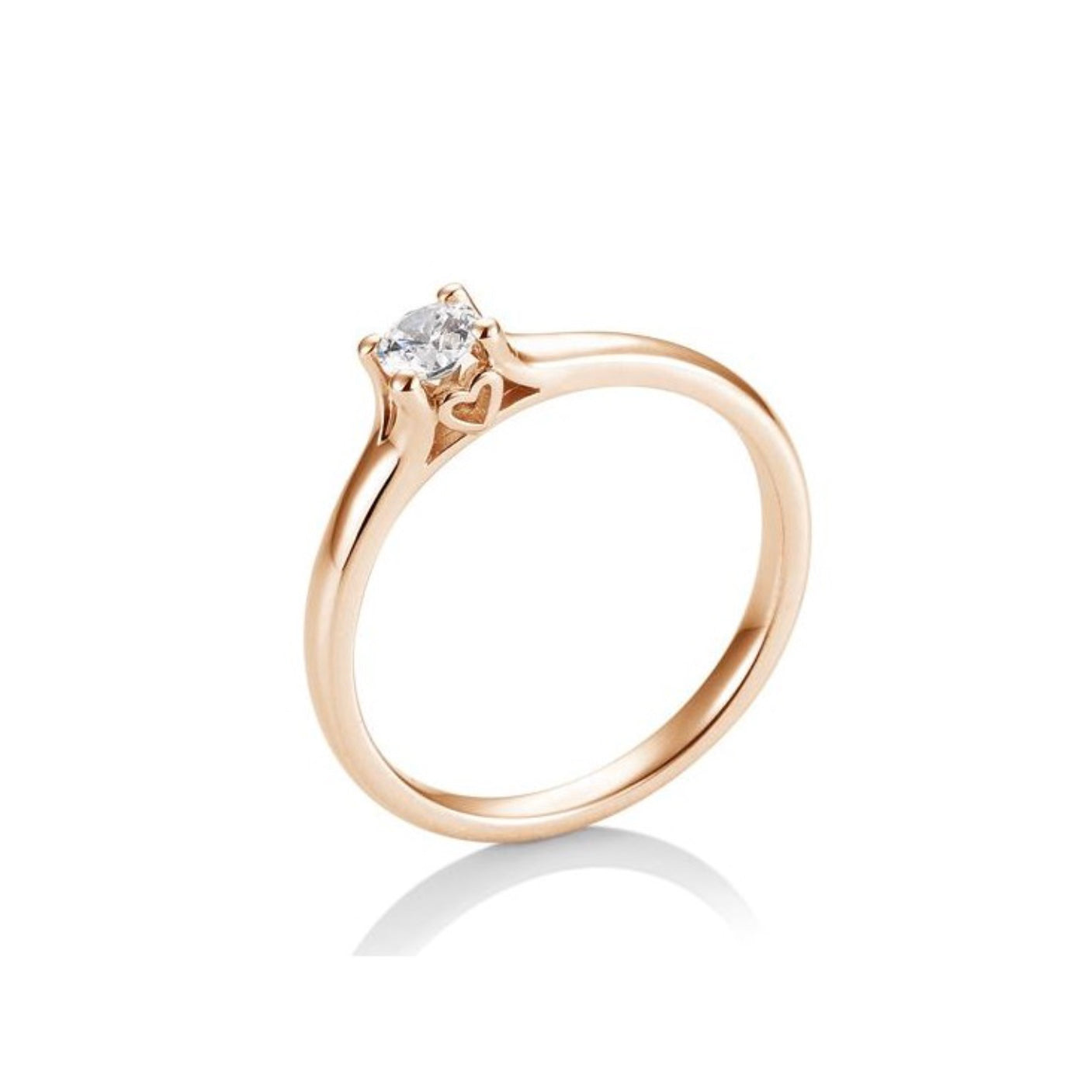 Verlobungsring Herz 4er Krappe mit Brillant in Gold oder Platin