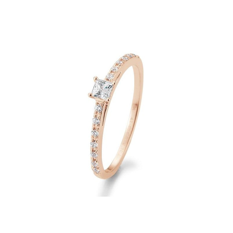 Verlobungsring Princess Cut mit Brillant in Gold oder Platin