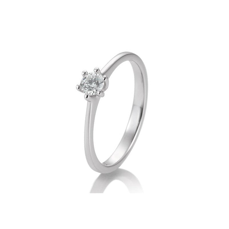 Verlobungsring 6er Krappe mit Brillant in Gold oder Platin