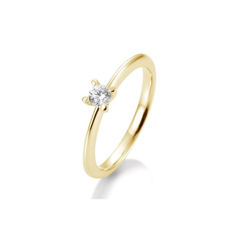 Verlobungsring 4er Krappe mit Brillant in Gold oder Platin