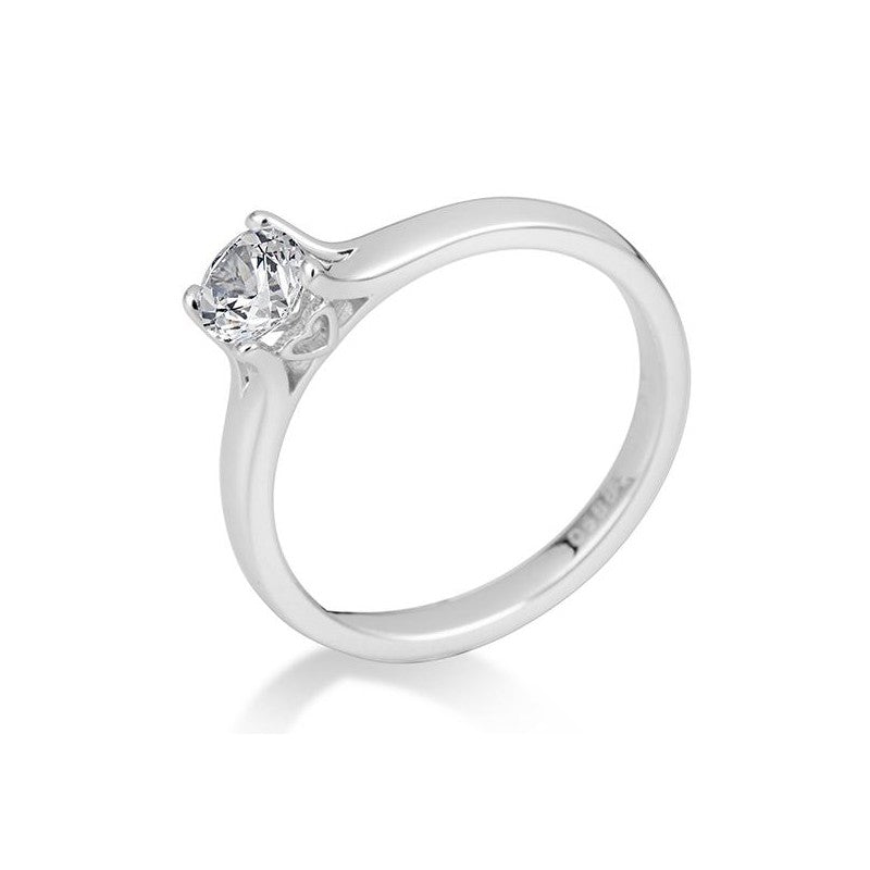 Verlobungsring Herz 4er Krappe mit Brillant in Gold oder Platin