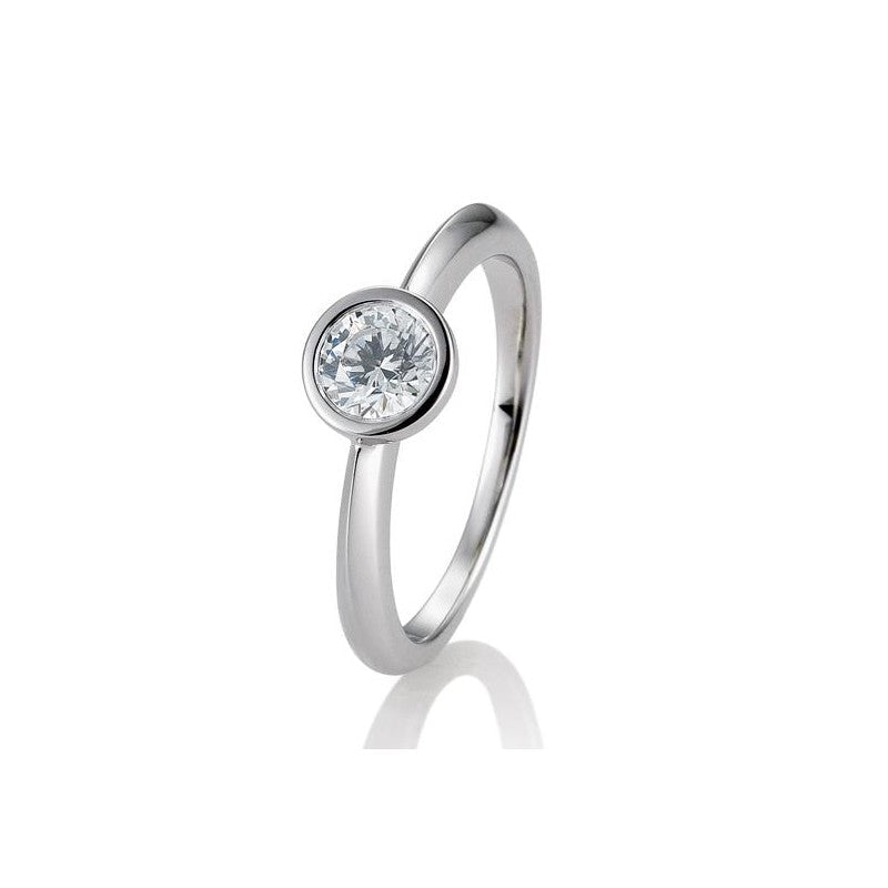 Verlobungsring Zarge mit Brillant in Gold oder Platin