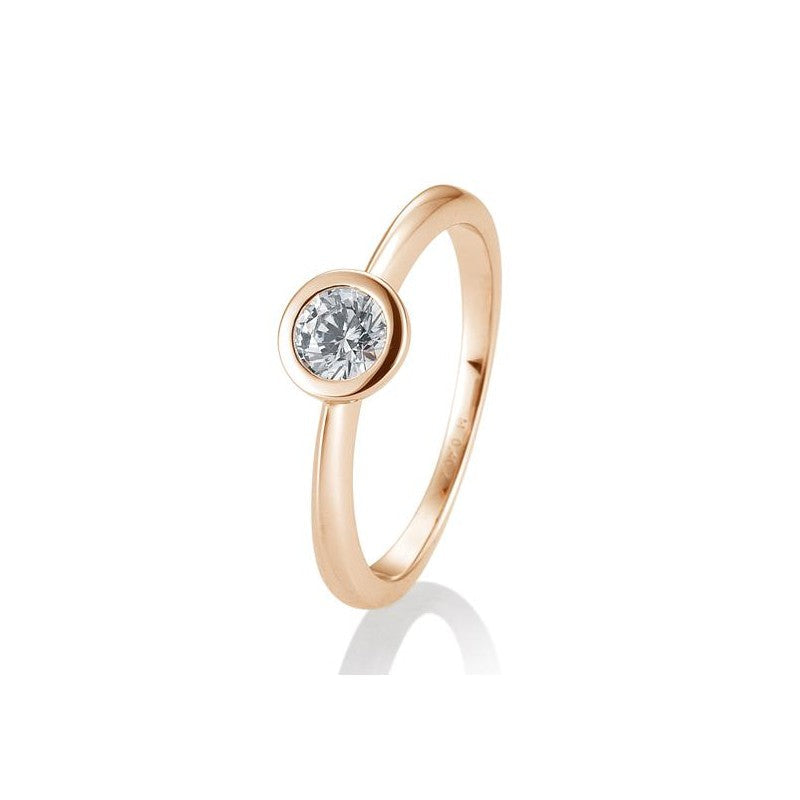 Verlobungsring Zarge mit Brillant in Gold oder Platin