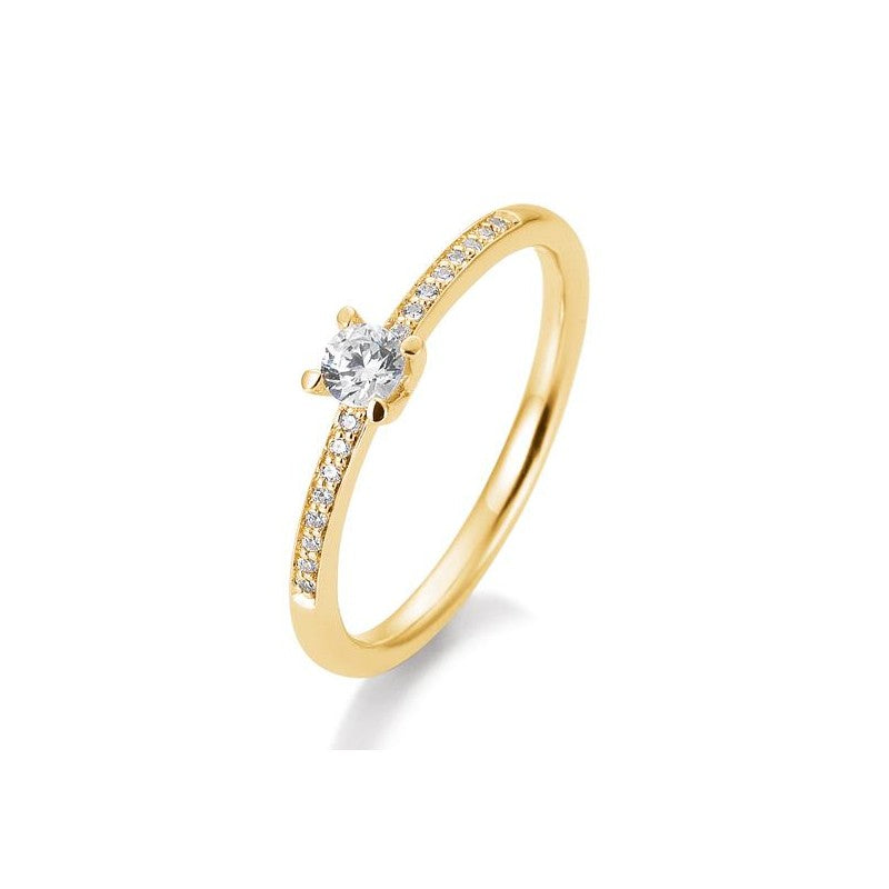 Verlobungsring 4er Krappe mit Brillanten in Gold oder Platin