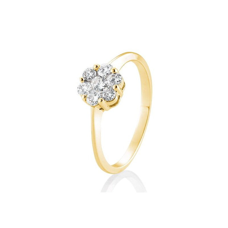 Verlobungsring Flower mit Brillanten in Gold oder Platin