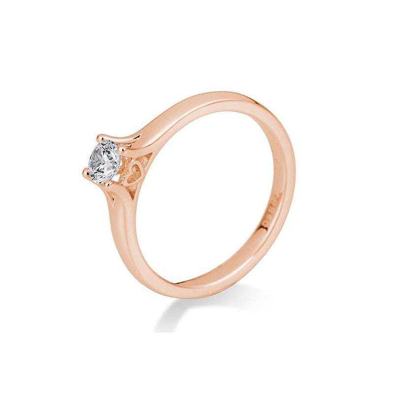 Verlobungsring Herz 4er Krappe mit Brillant in Gold oder Platin