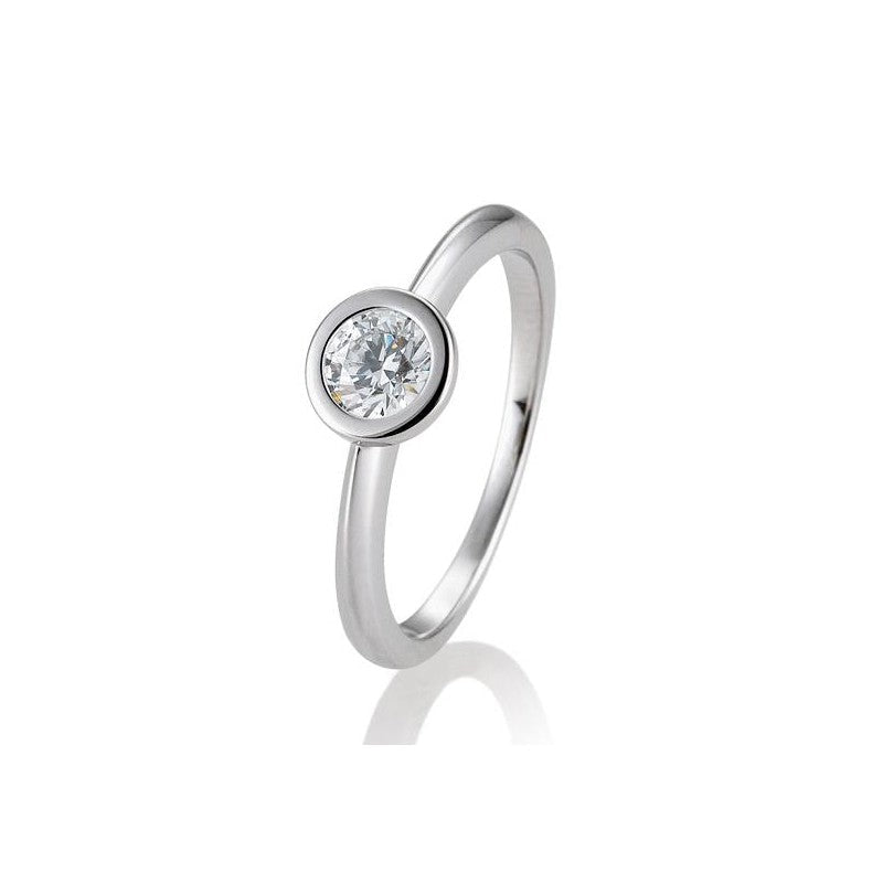 Verlobungsring Zarge mit Brillant in Gold oder Platin