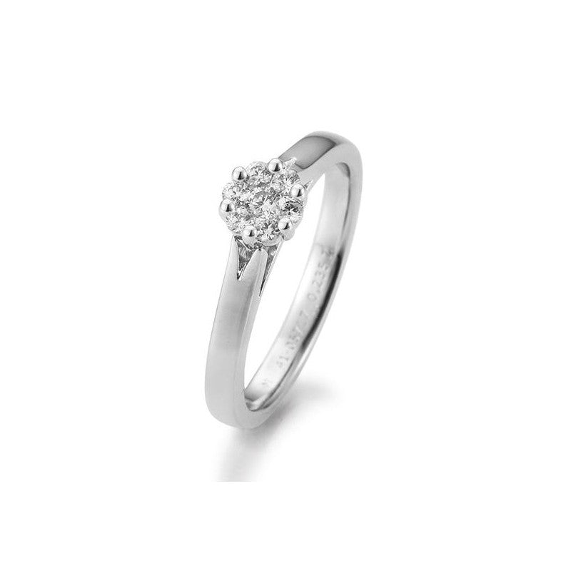 Verlobungsring Flower mit Brillanten in Gold oder Platin