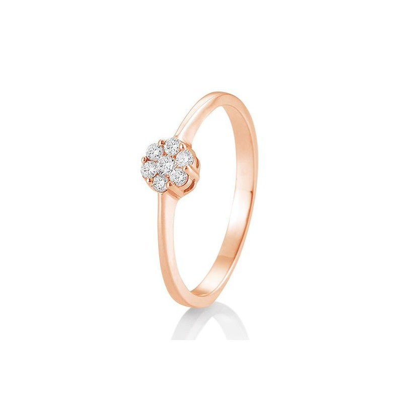 Verlobungsring Flower mit Brillanten in Gold oder Platin