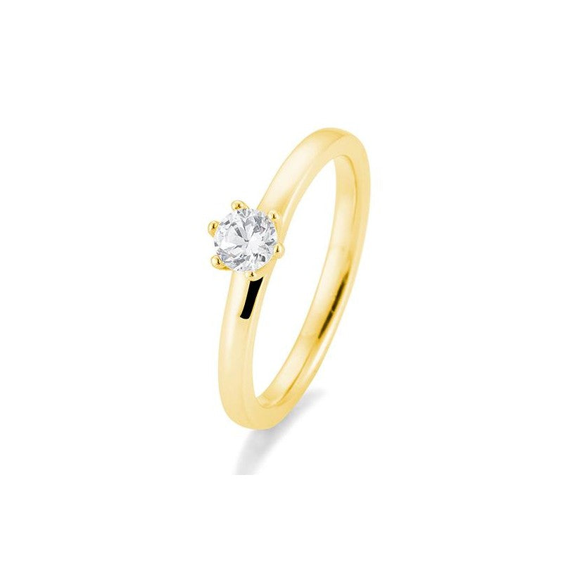 Verlobungsring 6er Krappe mit Brillant in Gold oder Platin