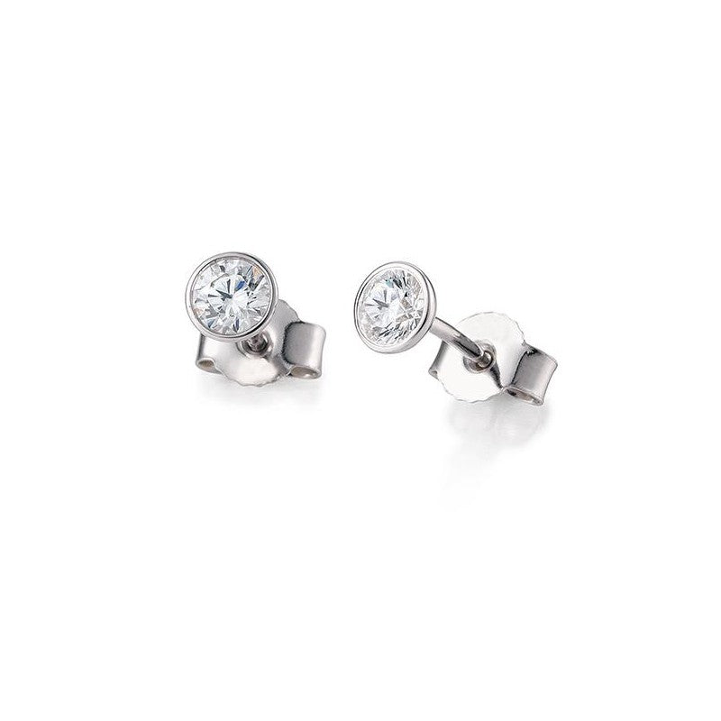 Ohrstecker Zarge mit Brillanten in Gold oder Platin