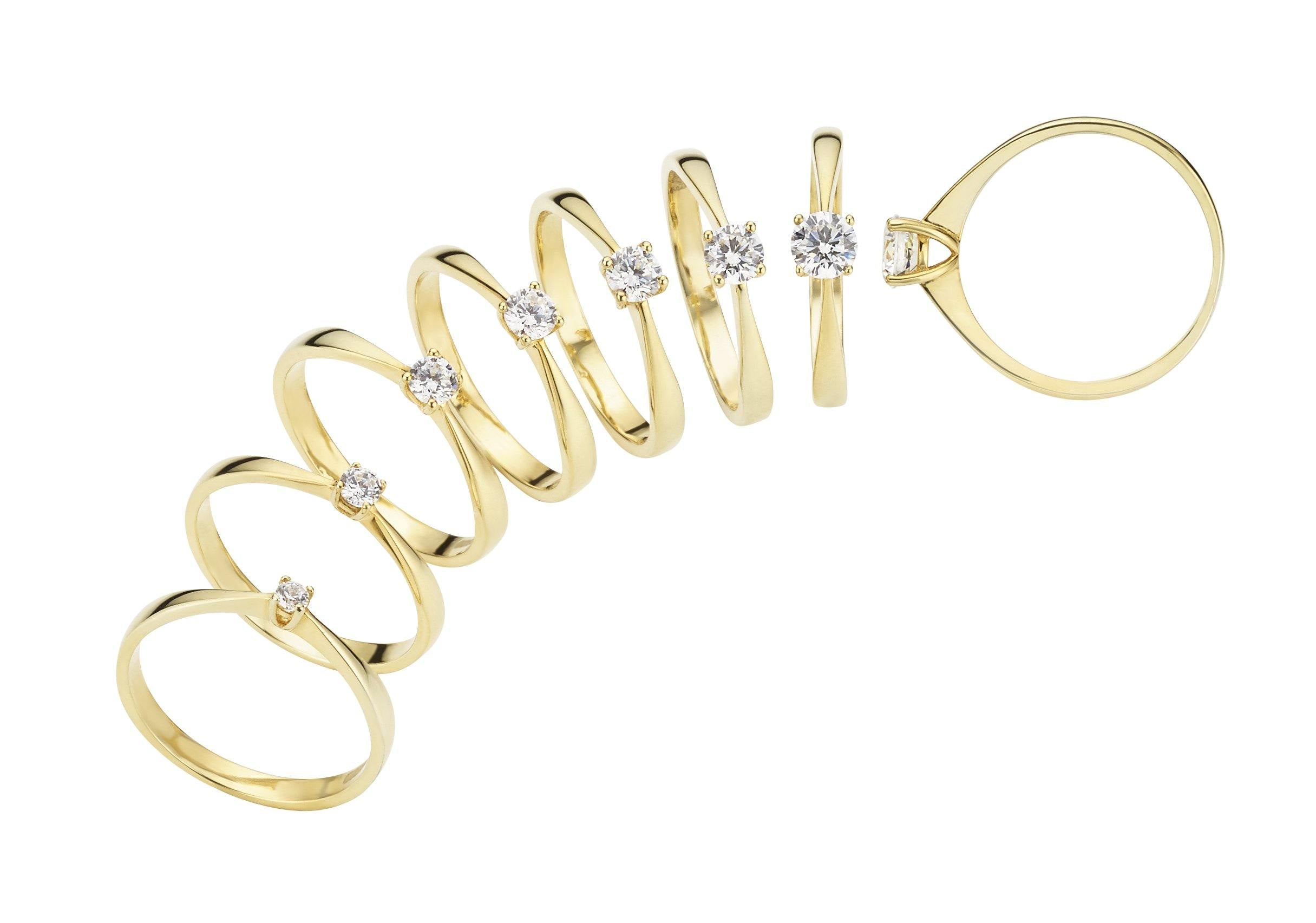 Verlobungsring Gelbgold mit Brillant in Krabbenfassung - Mcollection Aachen