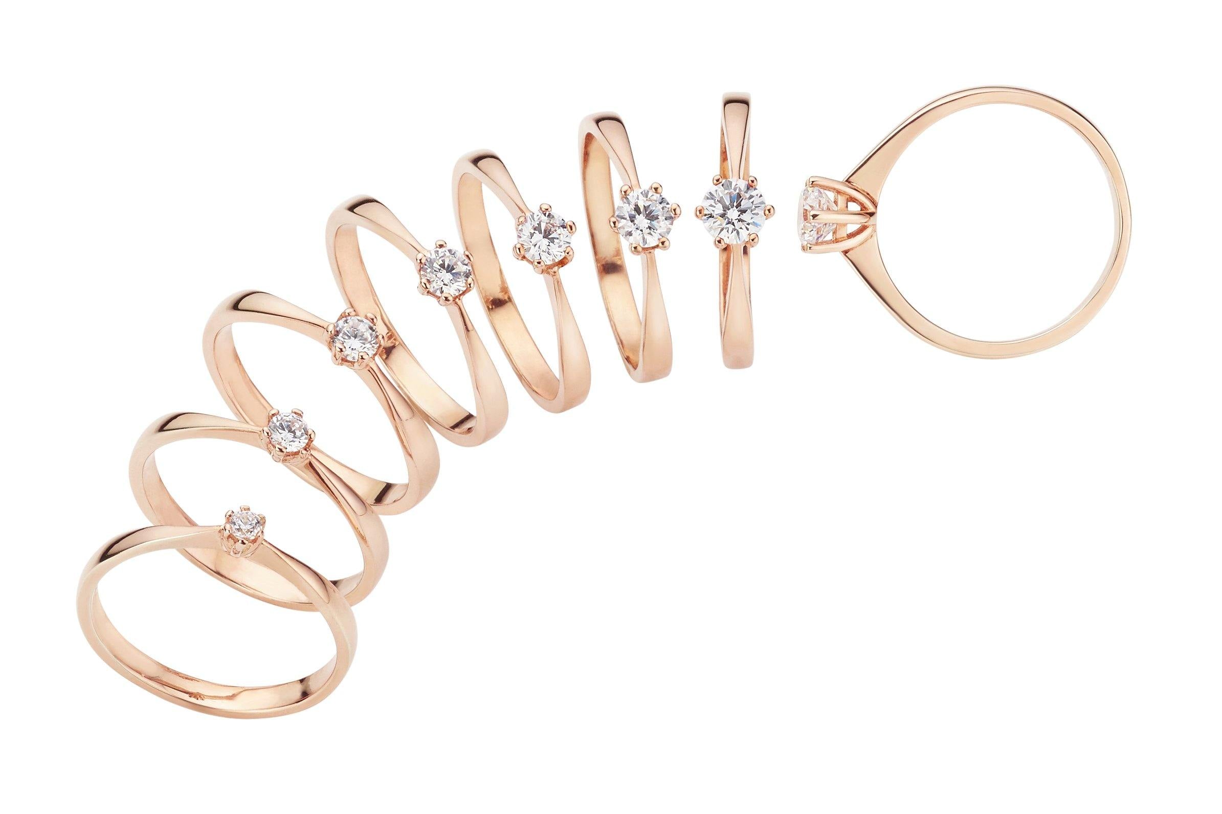 Verlobungsring Rotgold mit Brillant in Krabbenfassung - Mcollection Aachen