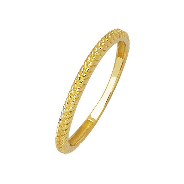 Vorsteckring aus Gold hochglanz mit Zopfmusteroptik - Mcollection Aachen