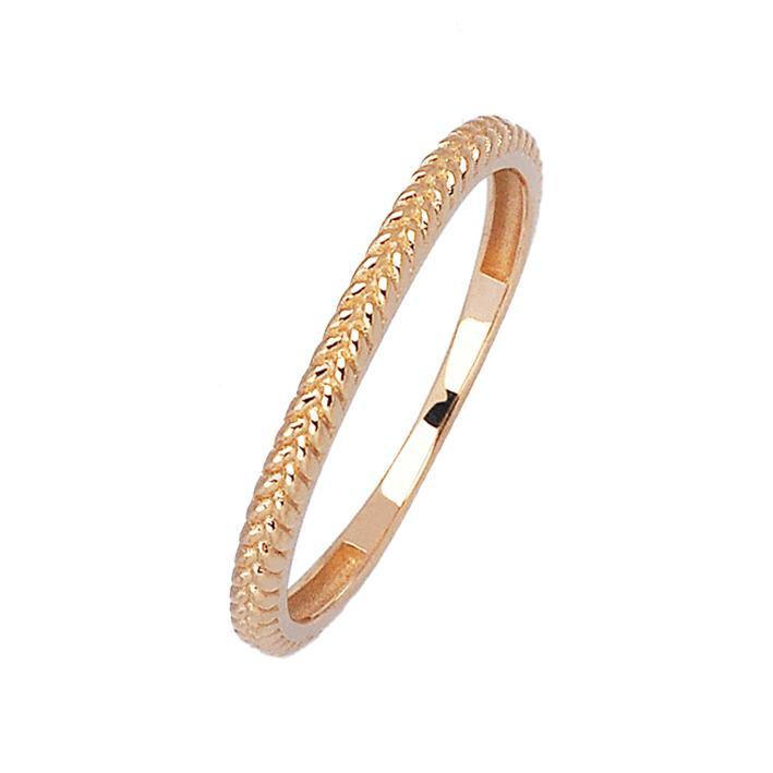 Vorsteckring aus Gold hochglanz mit Zopfmusteroptik - Mcollection Aachen