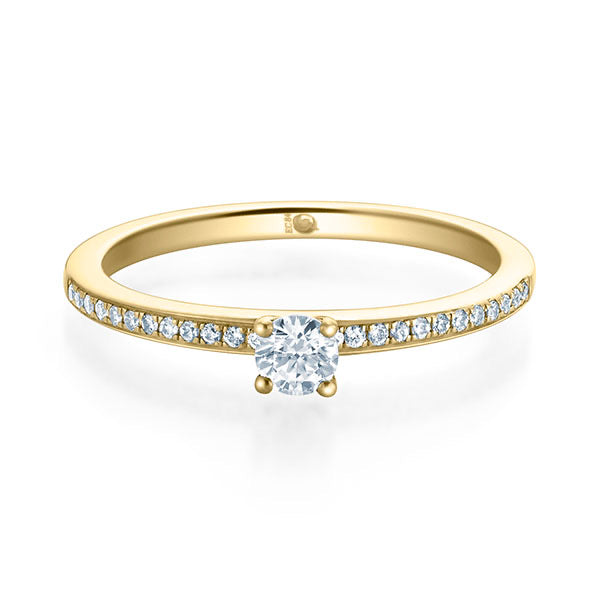 Antragsring aus 750 Gold Brillanten  0,12ct mit  Brillantkranz